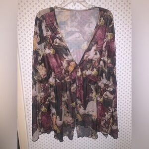 ❤️❤️❤️PRECIOUS PULLOVER PLUS SIZE 4X SEE THROUGH FEMININE TOP❤️❤️